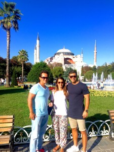 Hakan, Ridvan and Busra in front of the Ayasofya